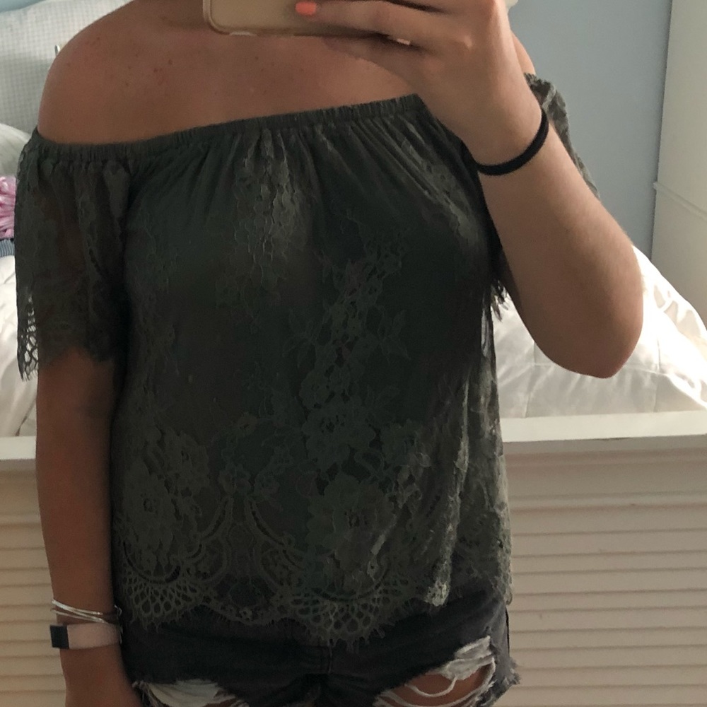 strapless lace top